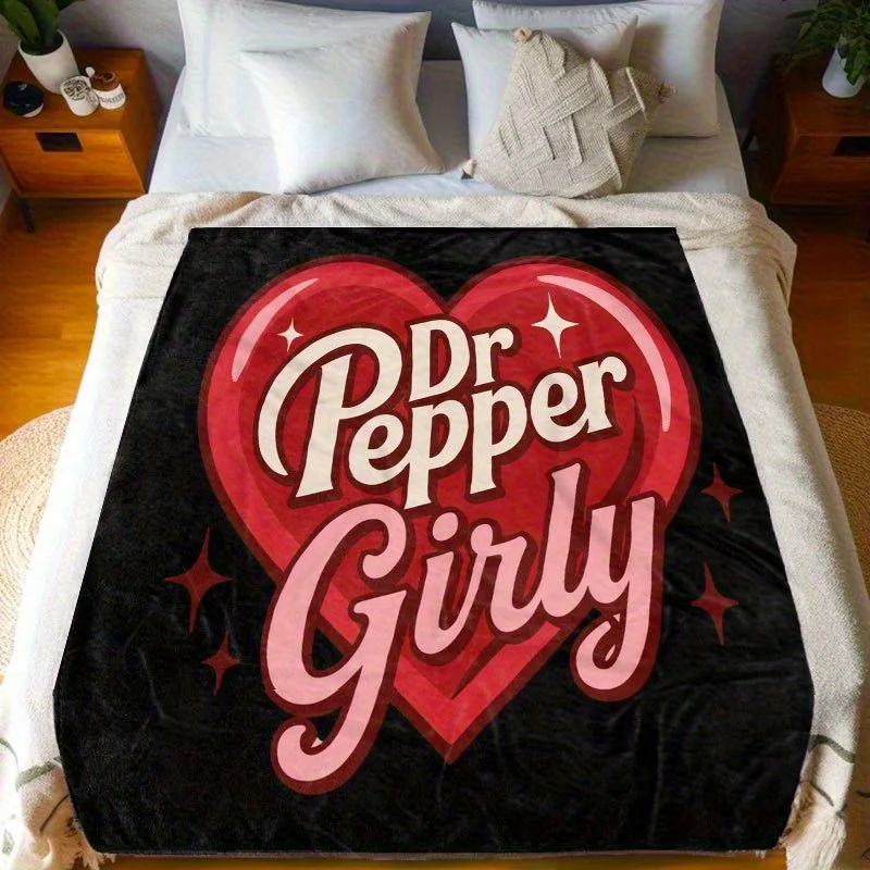 Pepper Sweetheart Flannel Blanket - Pink Limited Edition Throw, Playful Heart/Star Print, Soft All-Season Gift for Her,
