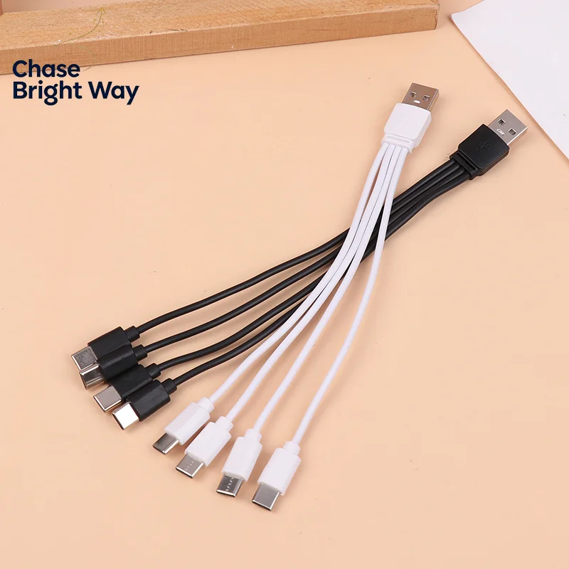 20CM 4 In 1 USB C Charger Cable 4 Ports USB Splitter Charging Cable Type C Connector For Cellphones Smartphone Tablet