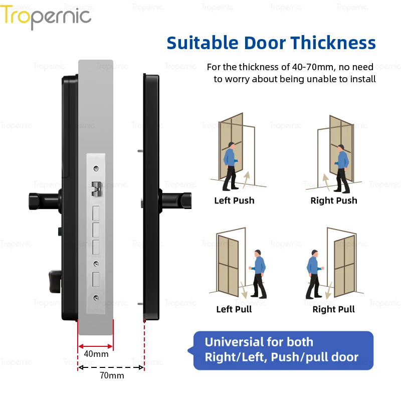 TTlok App Remote Digital Electronic Smart Door Lock Fingerprint IC Card Password Key Unlocking With doorbell security lock