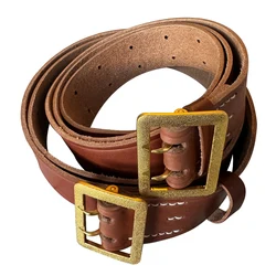 WW2 German Belt Tactical Equipment Cowhide Material Men Coroe Pattern Gold Buckle Head Belt German