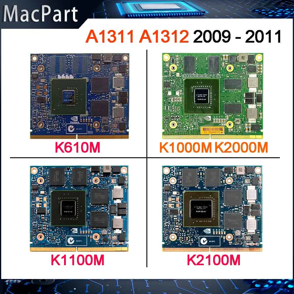 Quadro K610m 1gb K1000m K1100m K2000m K2100m 2gb Placa de Vídeo K610 K1000 K1100 K2000 K2100 para Imac A1311 A1312 2009 2010 2011