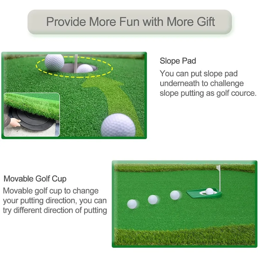 حصيرة خضراء كبيرة احترافية للجولف للاستخدام الداخلي والخارجي، سطح ممارسة العشب الاصطناعي عالي الجودة لتحسين الوضع