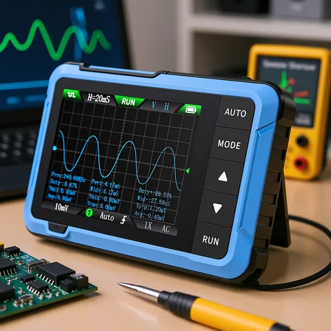 FNIRSI New DSO510 DSO152 DSO153 Mini Handheld Digital 2 IN 1 Oscilloscope Portable 48MS/s 10MHz Bandwidth Electronic Repair Tool