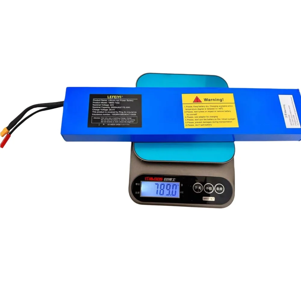 18650 lithium ion Cell 7S2P 24V 29.4V 6Ah/6000mah