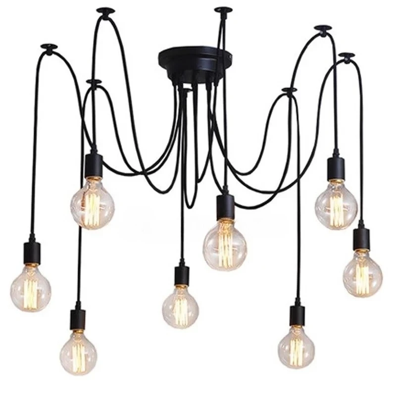 American Countryside Retro Multi Headed Spider Lamp Industrial Style Restaurant Office Hanging Pendant Light