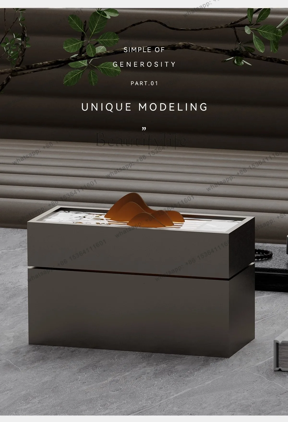 Light luxury desktop running water ornament circulating modern living room lucky water landscape office water feature