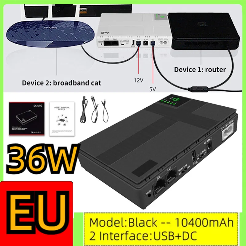 

Mini UPS Router Optical Cat Adapter Uninterruptible Power Supply DC Backup Power Supply AC 110V 220V to DC 5V 9V 12V 15V 24V