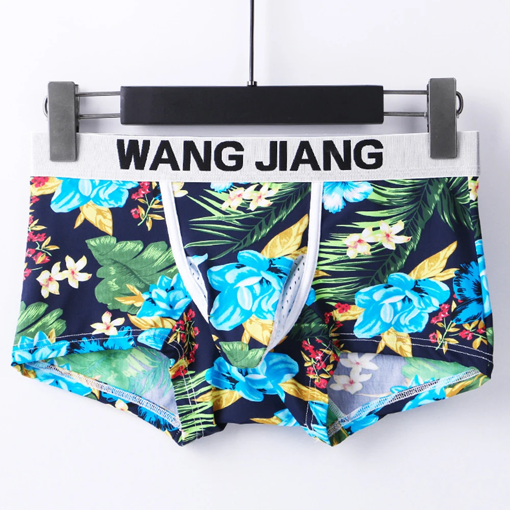 

1pc Men's Underwear Fashion Printed Boxer Briefs Shorts Low Waist Breathable Bulge Pouch Underpants Man Elastic Panties