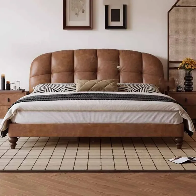 

High End Waterproof Double Bed Bedroom Soft Wood European Modern Twin Beds Queen Luxury Upholstered Camas De Casal Furniture