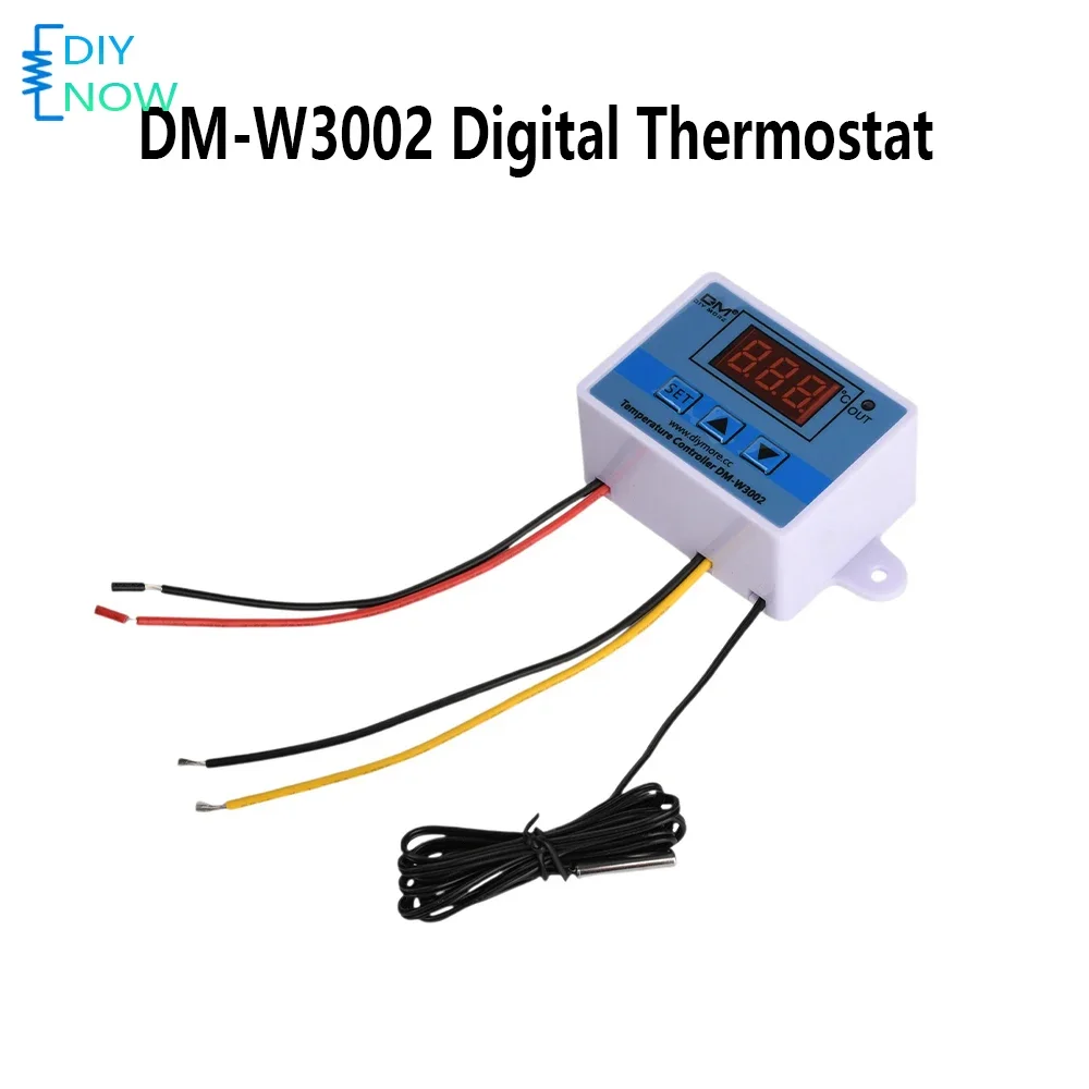 High Precision Temperature Controller with Waterproof Probe DM-W3002 for Reptile Refrigerator and Attic Fan Thermostat Control