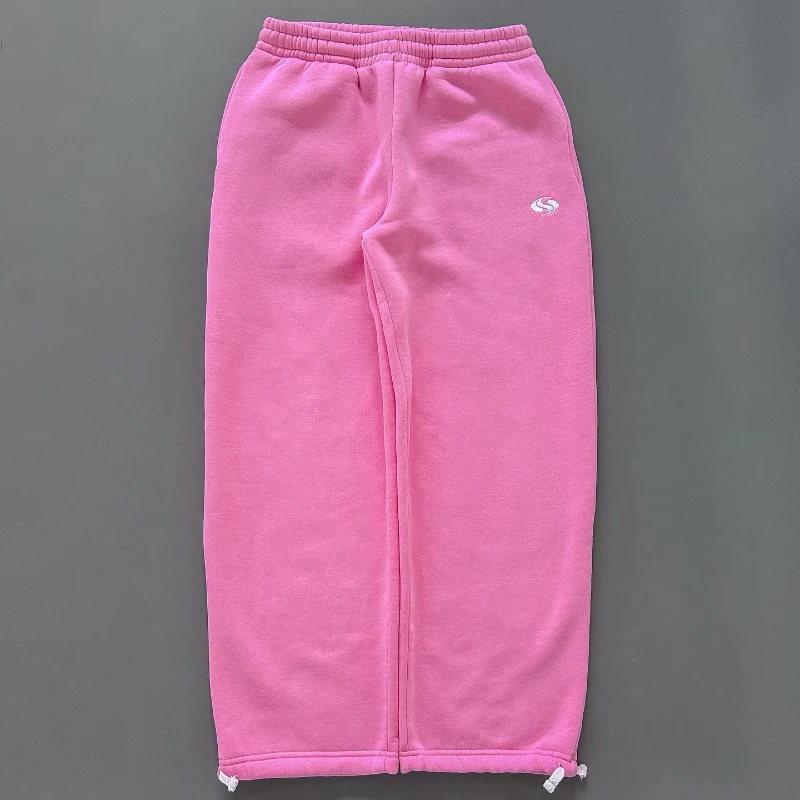 

Y2K Retro Sport Baggy Jogger Pink Embroidery Drawstring Solid Color Sweatpants Hip Hop New Trendy Casual Streetwear Unisex Pants