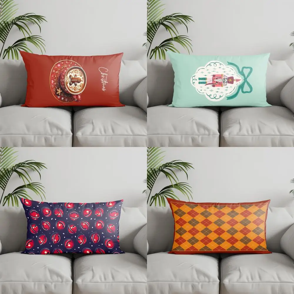 

Home Decor Christmas Coffee Pillow Cover Suitable For Sofa Bedroom Car Pillow Cover Cushion Rectangular Back Cushion