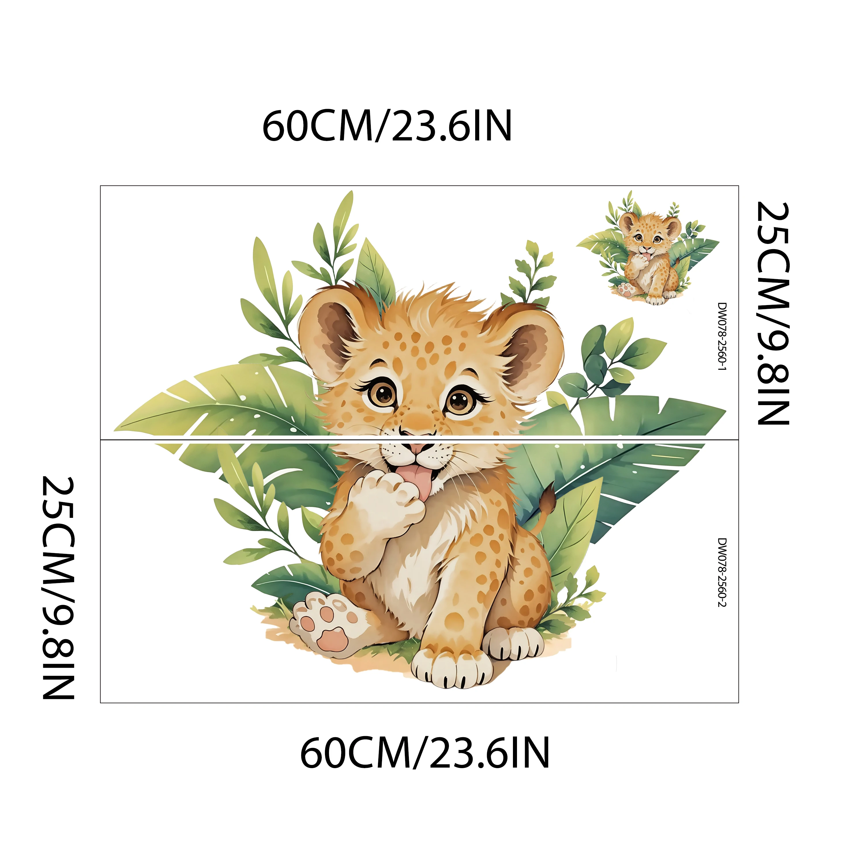 Cartoon Colored Little Tiger Wall Stickers for Children's Bedroom And Living Room Cute Pet Lion Decals Home Decor