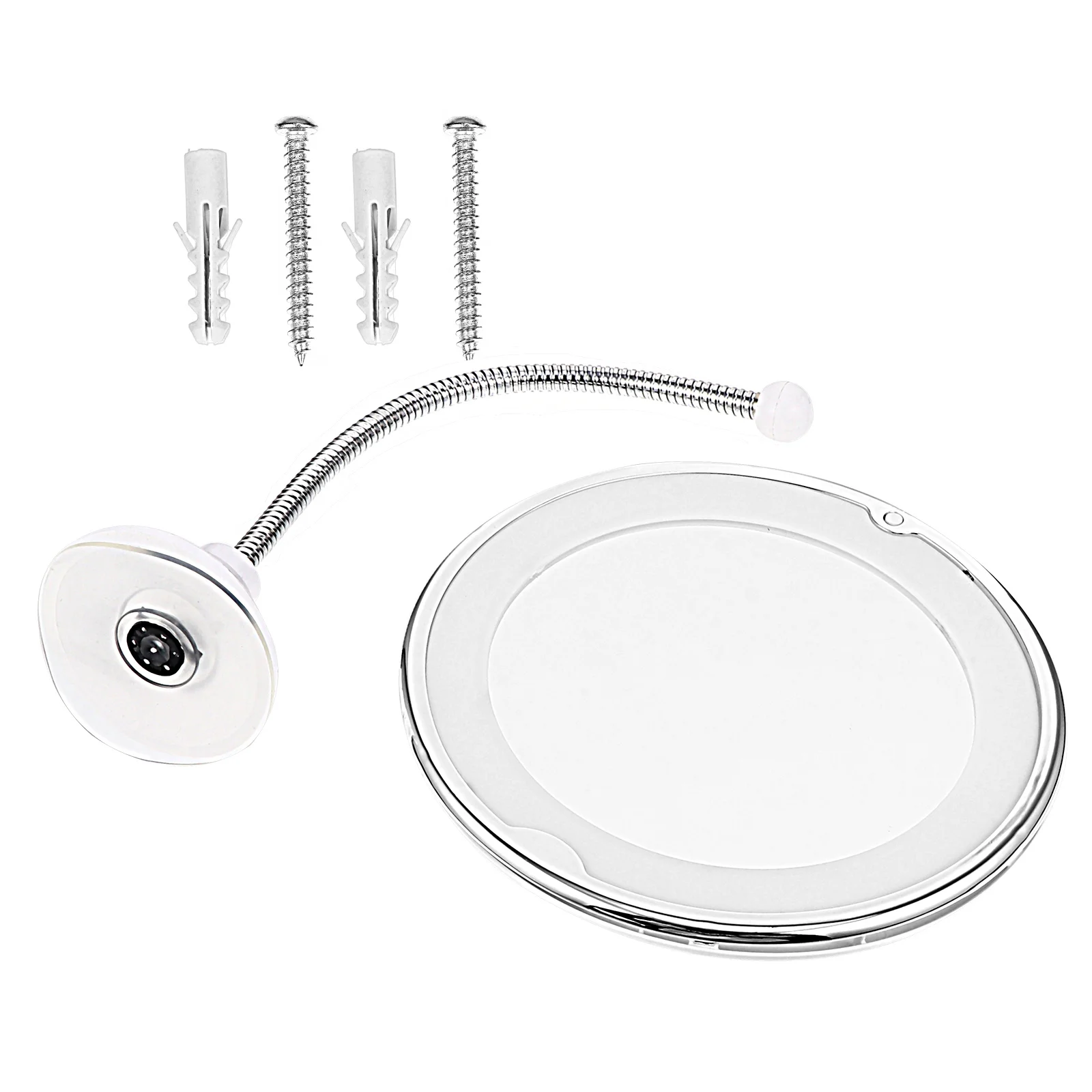 Espelho de maquiagem LED com ampliação de 10X com ventosa poderosa efeito de luz natural para uso interno e externo