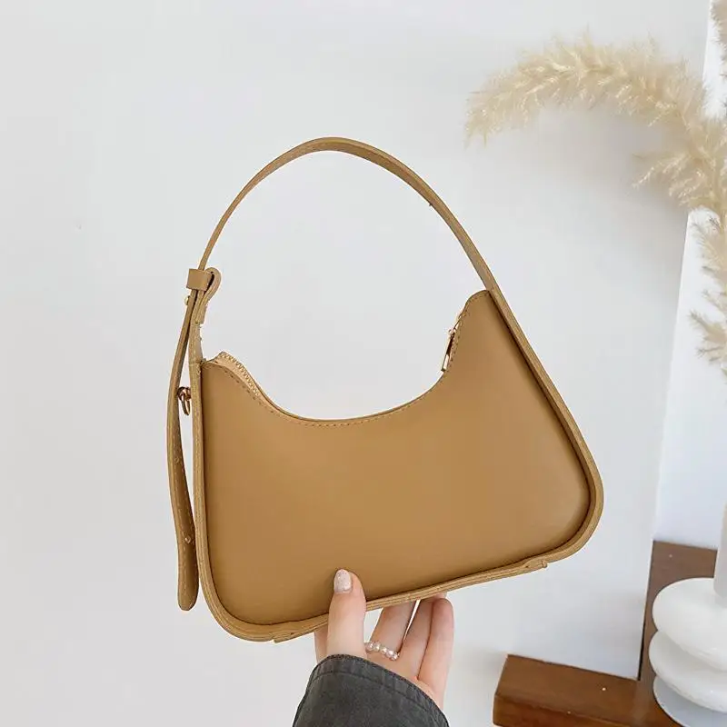 2023 New Women\'s Fashion Handbags Retro Solid Color PU Leather Shoulder Underarm Bag Casual Women Handbags Small Shoulder Bags