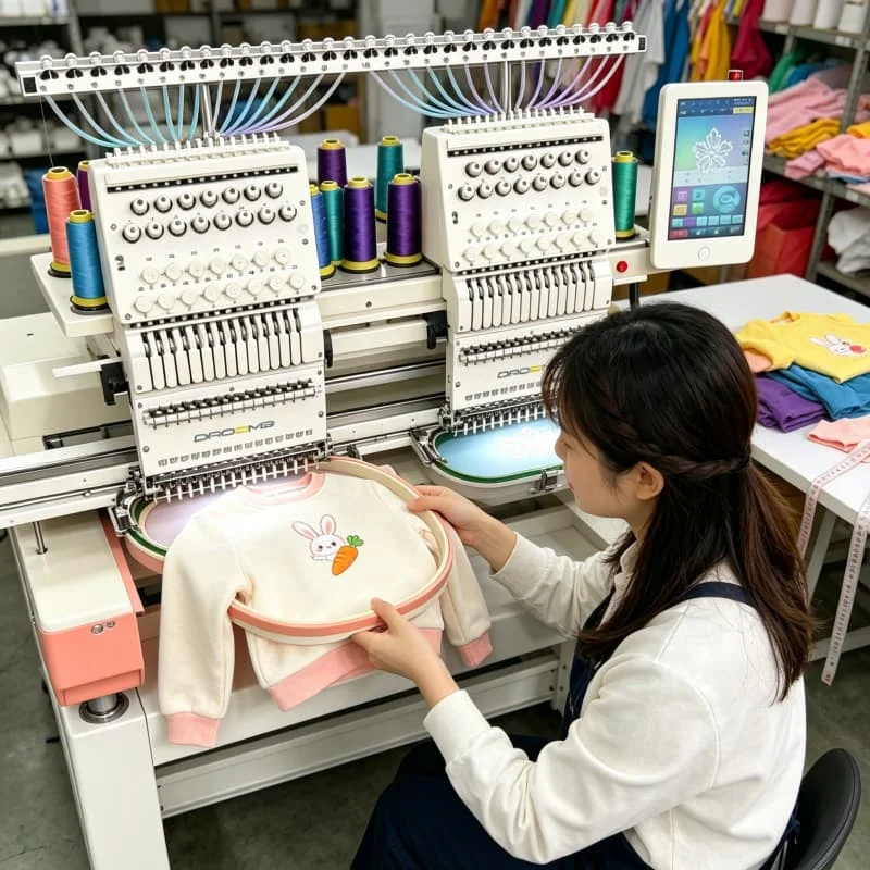 Bag Patch Embroidery Machine 12 Needle 1000 SPM  Backpack Laptop Bag Tote Household Computerized Single Head Embroidery Machine