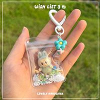 Cute Plush Mini Labubu Blind Box Pendant Cartoon Labubu Cute Grain Baby Walk Bag Pendant Cute Keychain Gift Silicone