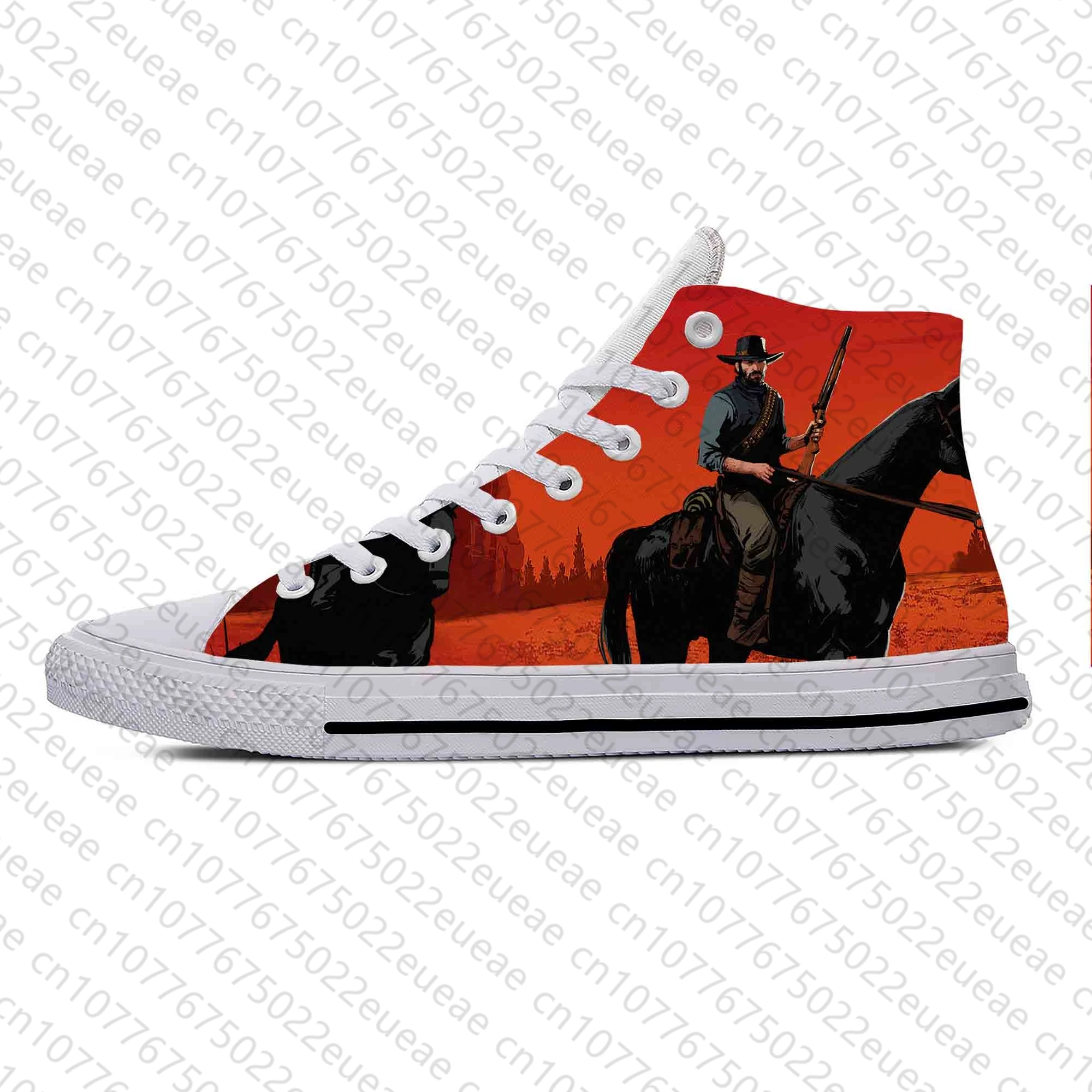 Hot Cool Red Dead Redemption RDR2 Anime Cartoon Game Funny Casual Cloth Shoes High Top Men Women Sneakers Classic Board Shoes