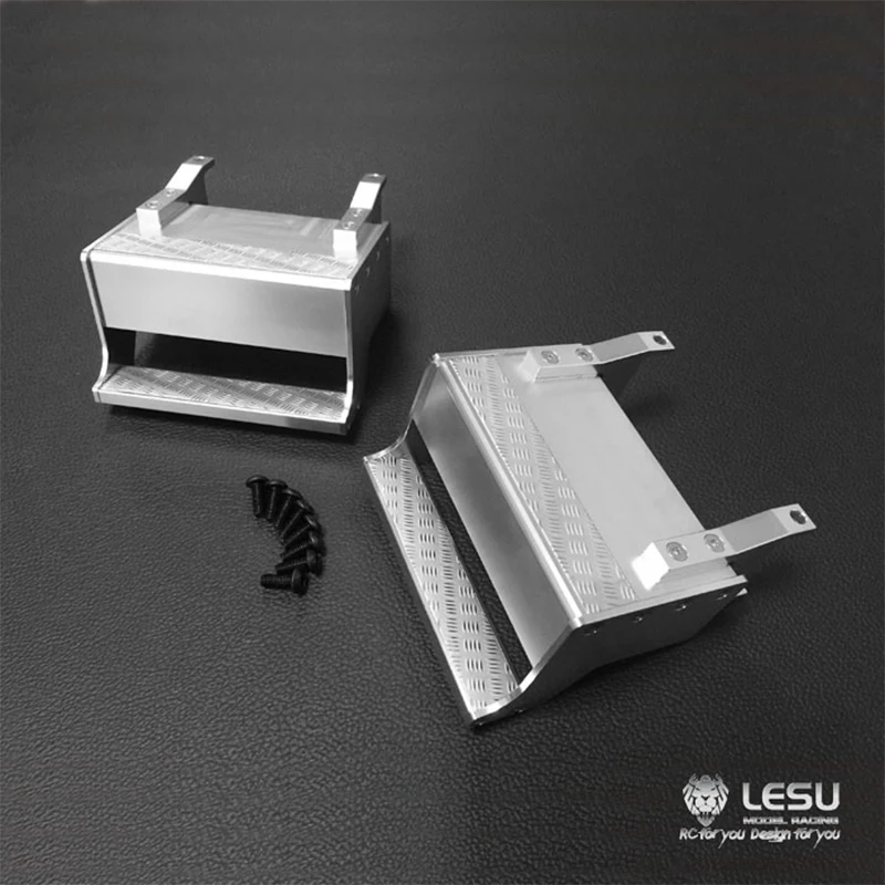 1 pair for Tamiya 1/14 King RC Traction Truck Tool Box LESU G-6066 Metal Aluminum Alloy Upgrade Parts Accessories