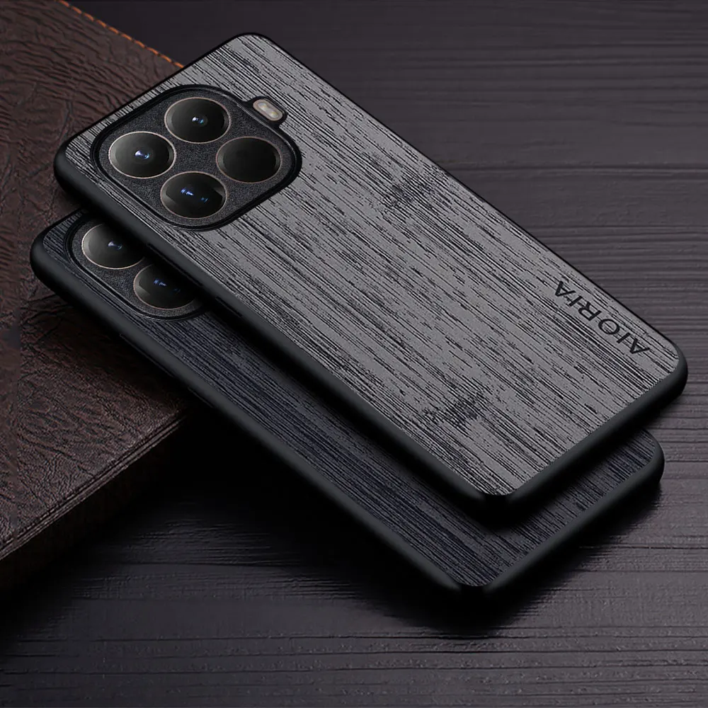 Hülle für Xiaomi 15T Pro 13T 12T Pro Bambus-Holzmuster Leder-Handyhülle Luxus-Coque Funda für Xiaomi 15T Pro 5G Case Capa