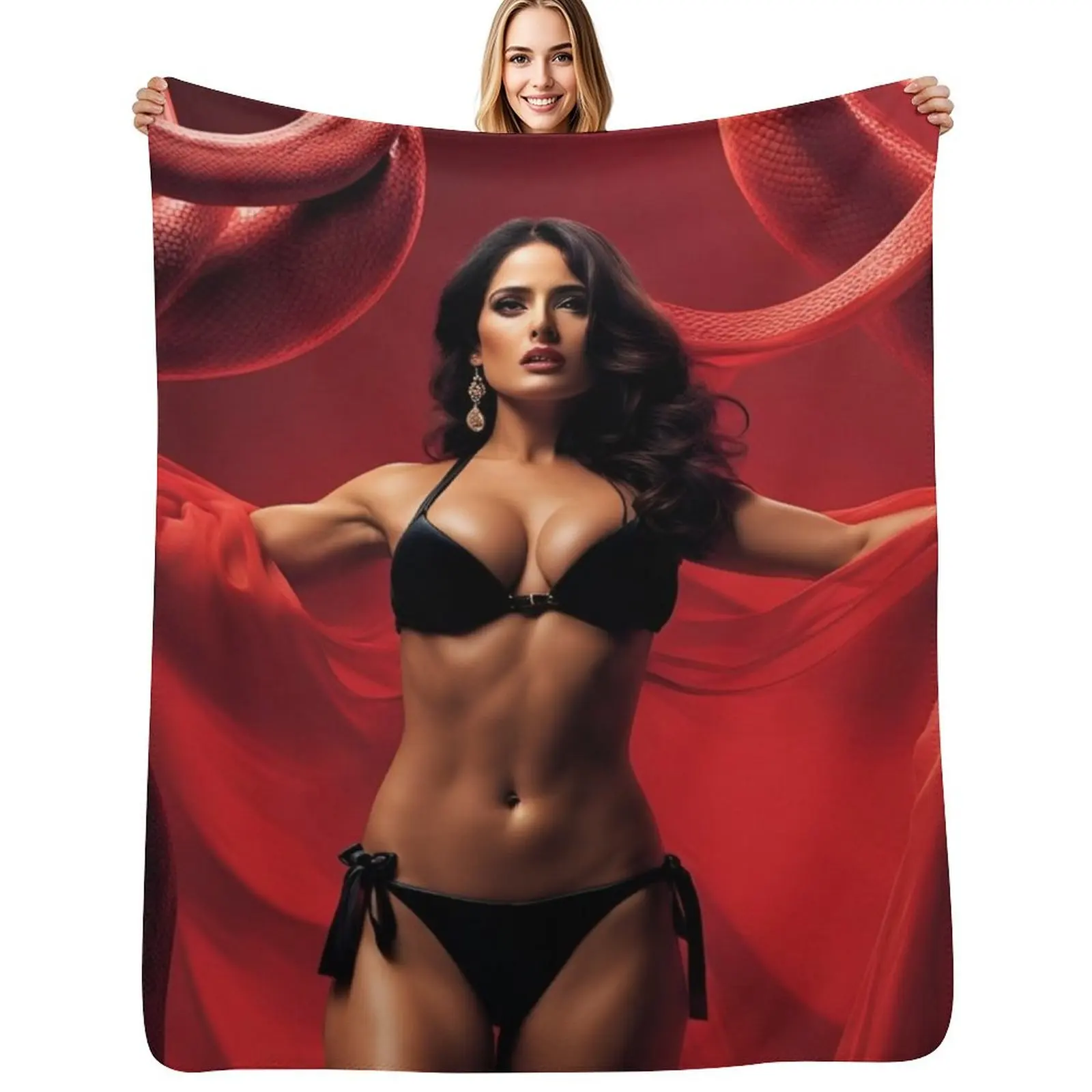 Salma Hayek Throw Blanket Warm Plush Fuzzy Blanket for Living Room
