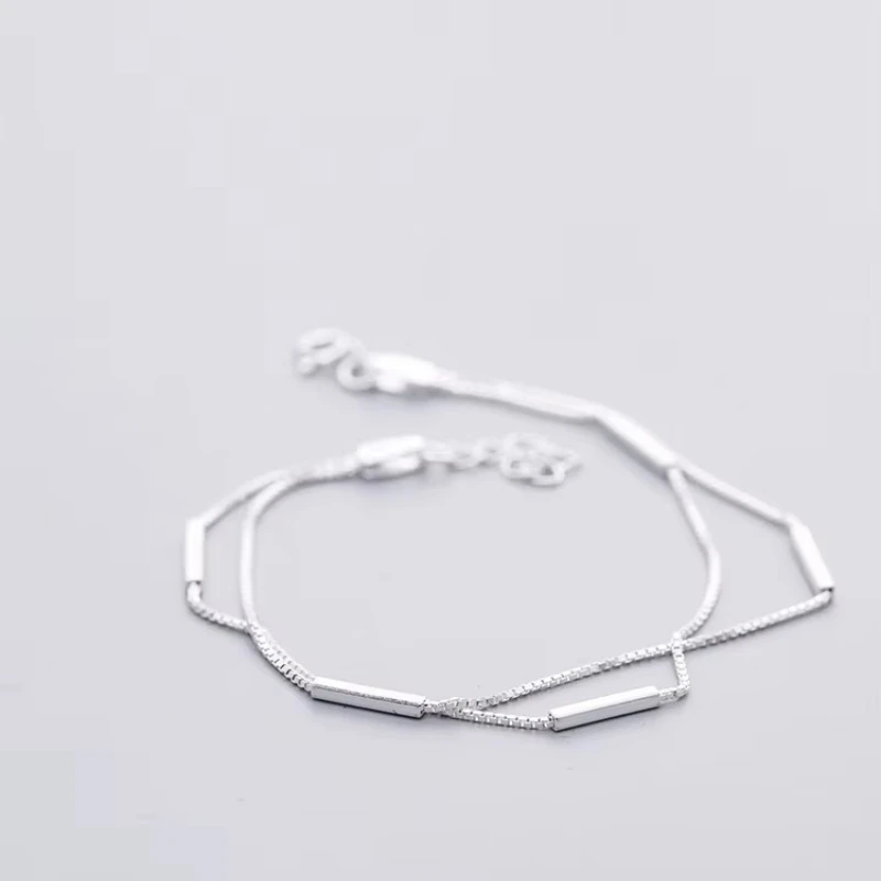 Personality New Art 925 Sterling Silver Jewelry Female Simple Geometrical line High-quality Popular Bracelet
