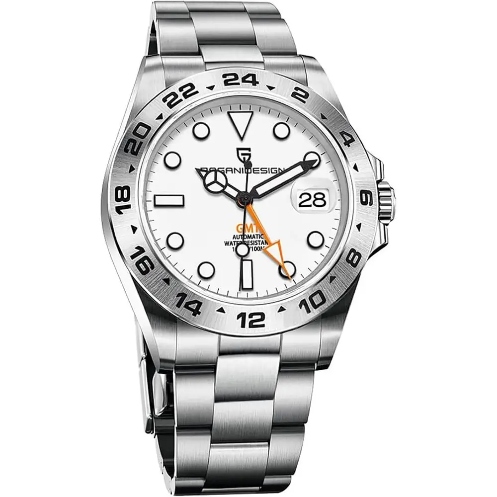 

Часы PAGRNE DESIGN для мужчин, японские автоматические часы NH34 с функцией GMT, механические, 40 мм, из нержавеющей стали, сапфировое стекло, водонепроницаемость 10 бар, для дайвинга.