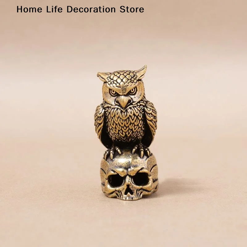 【H】Owl Brass Ornament Handmade Creative Small Craft Unique Gift For Home Desk Boho Luxury Home Decor Figurine