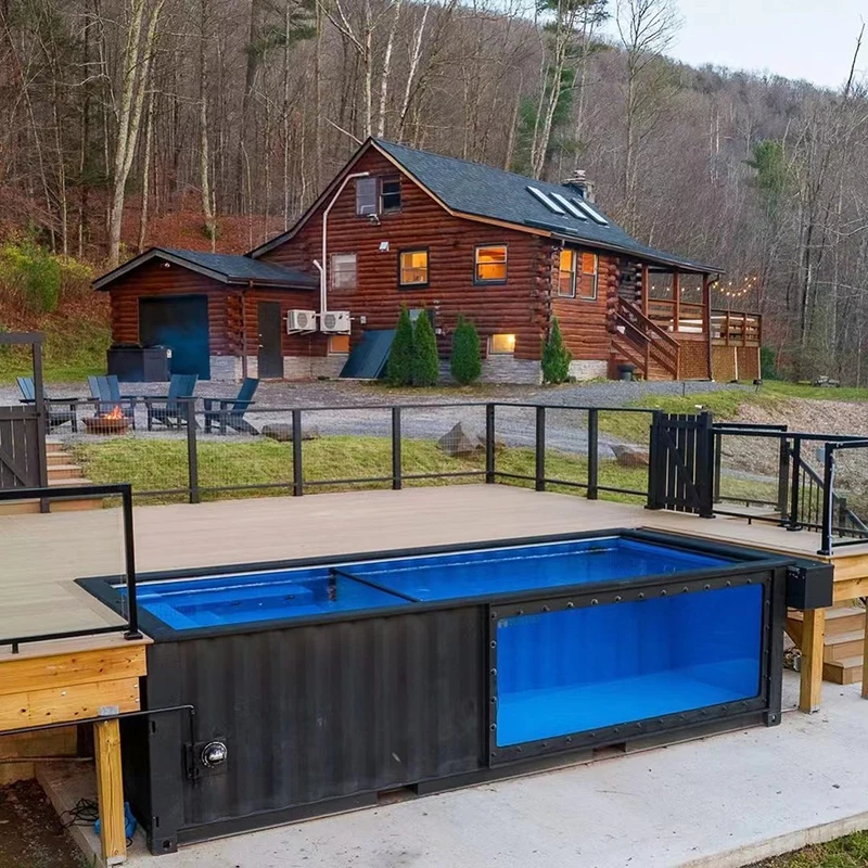 Modern Luxury Container Swimming Pool Steel Frame Outdoor Pool for Residential and Commercial Use