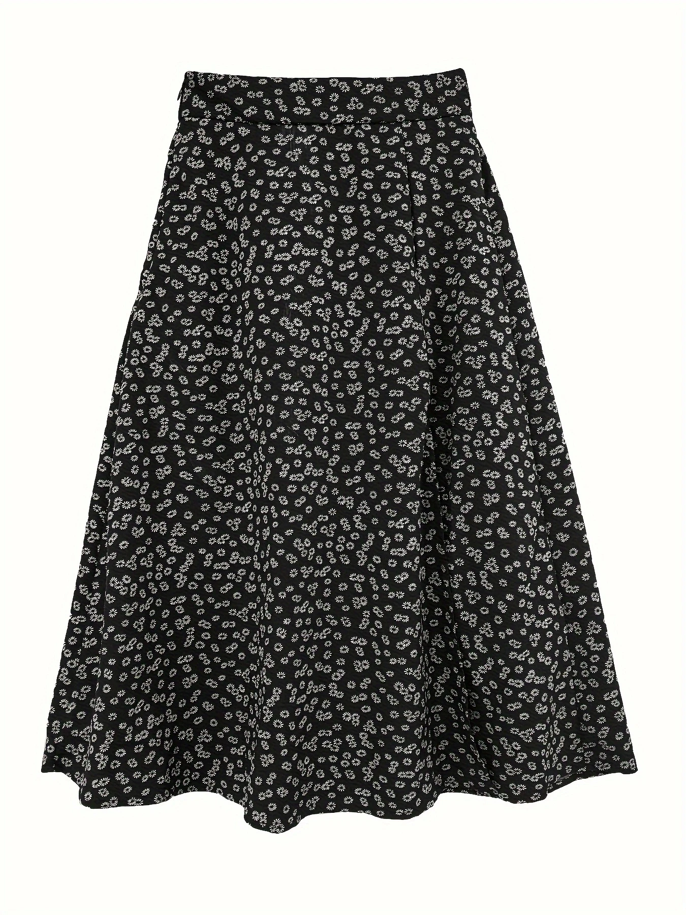 Spring Summer Women Fashion Elegant Beach Casual Clothes Floral Printed A-Line Split Half-body Midi Skirts