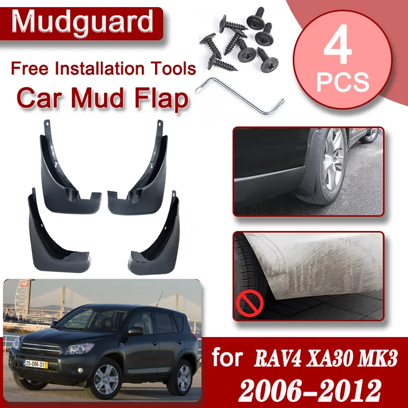 

Car Front Rear Mudguards For Toyota RAV4 XA30 MK3 2006-2012 RAV 4 4PCS Accessories Luxury Fender Mudguard Anti-splash Mud Flaps