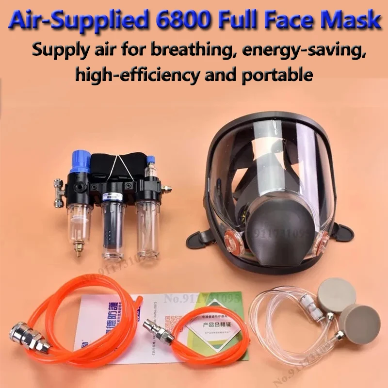 Sistema di respiratore industriale a fornitura d\'aria funzionale quattro In uno 6800Air-Supply maschera a pieno facciale maschera antigas