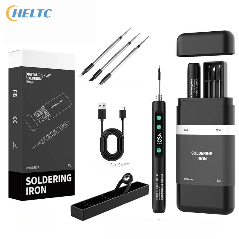 1 Set Intelligent Adjustable Temperature Fast Heating Mini Solder Irons Repair Tool 8W TypeC Digital Electric Soldering Iron Kit