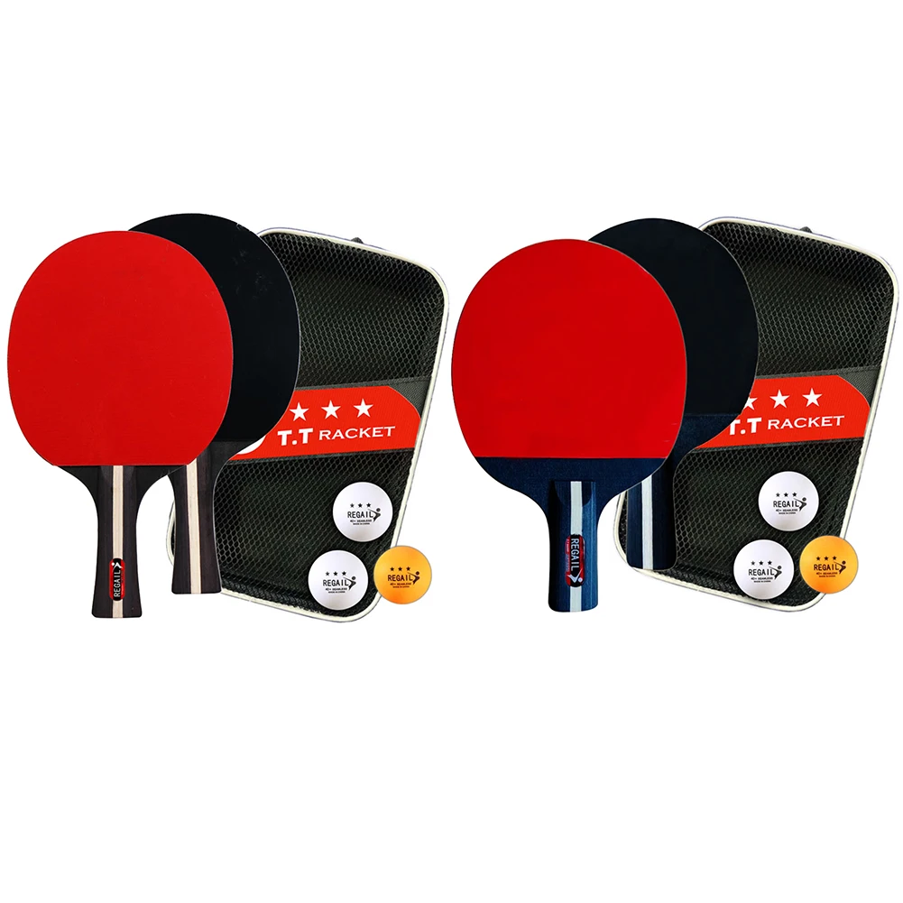 Ping Pong Racket 2 Rackets & 3 Balls Table Tennis Paddles Professional Ping Pong Paddle with Bag for Beginners Training Game