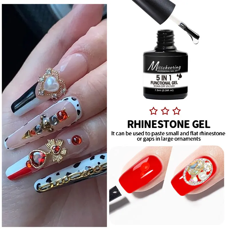 8ml 5-in-1 Gel Nagellack multifunktion ale Grundierung Dec klack Verstärkung UV Semi-Permanent Gel DIY Nail Art Lack einweichen