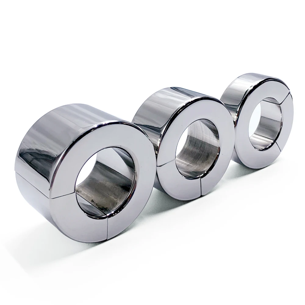 Metal Magnet Penis Rings Scrotum Weights Dick Exercise Bondage Male Sex Toys Time-Lapse Penis Rings