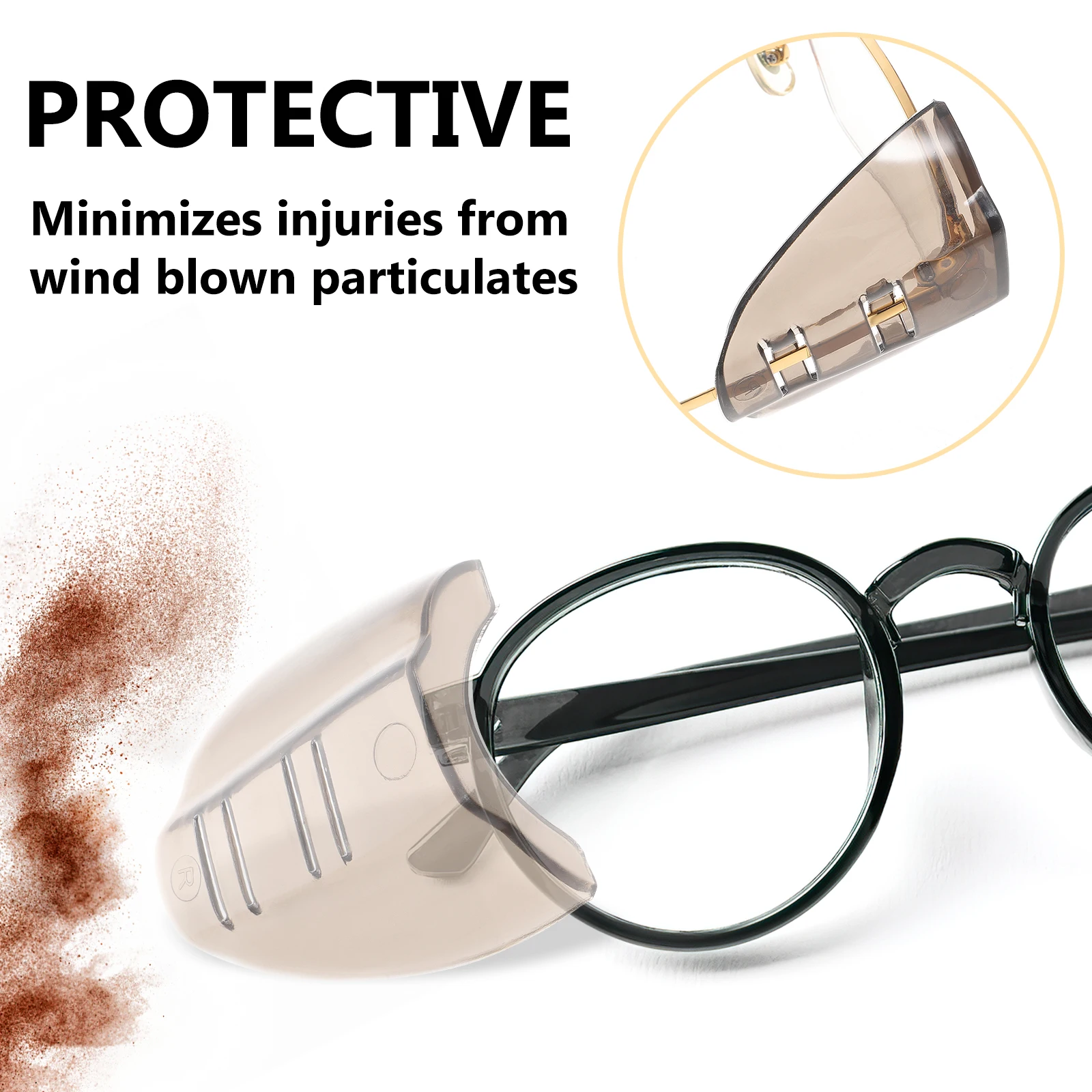 

Glasses Side Shield Clear Protector for Eyeglasses Durable Comfortable Safety Sideshield Easy Install Remove TPU Glasses