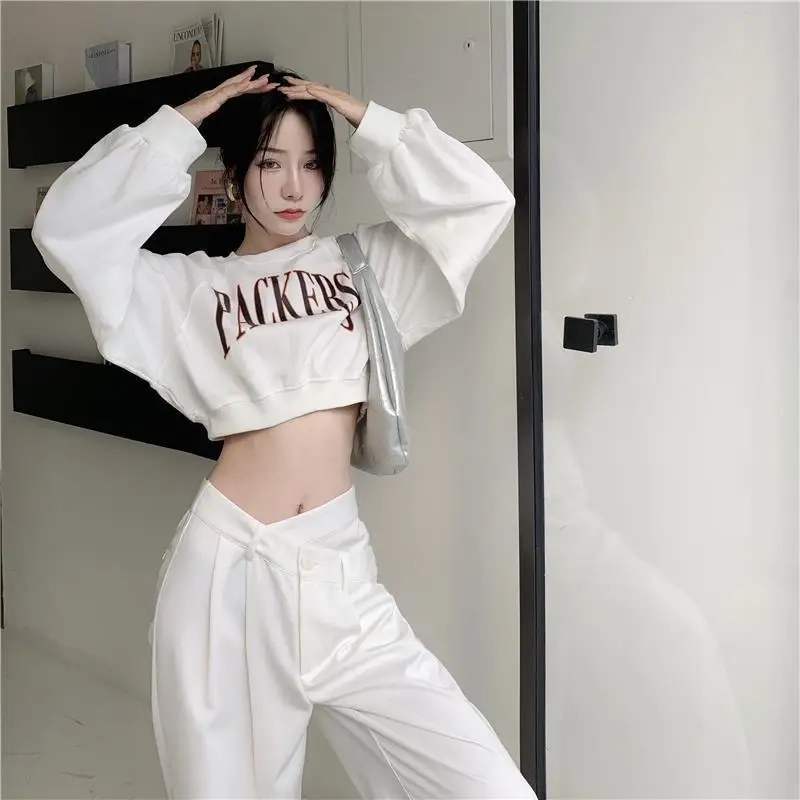 Sweatshirts Women Cropped Letter Fashion Cool Sexy Sporty Hip Hop Streetwear Hot Girls Spring New Arrival Y2k Casual Mujer Young