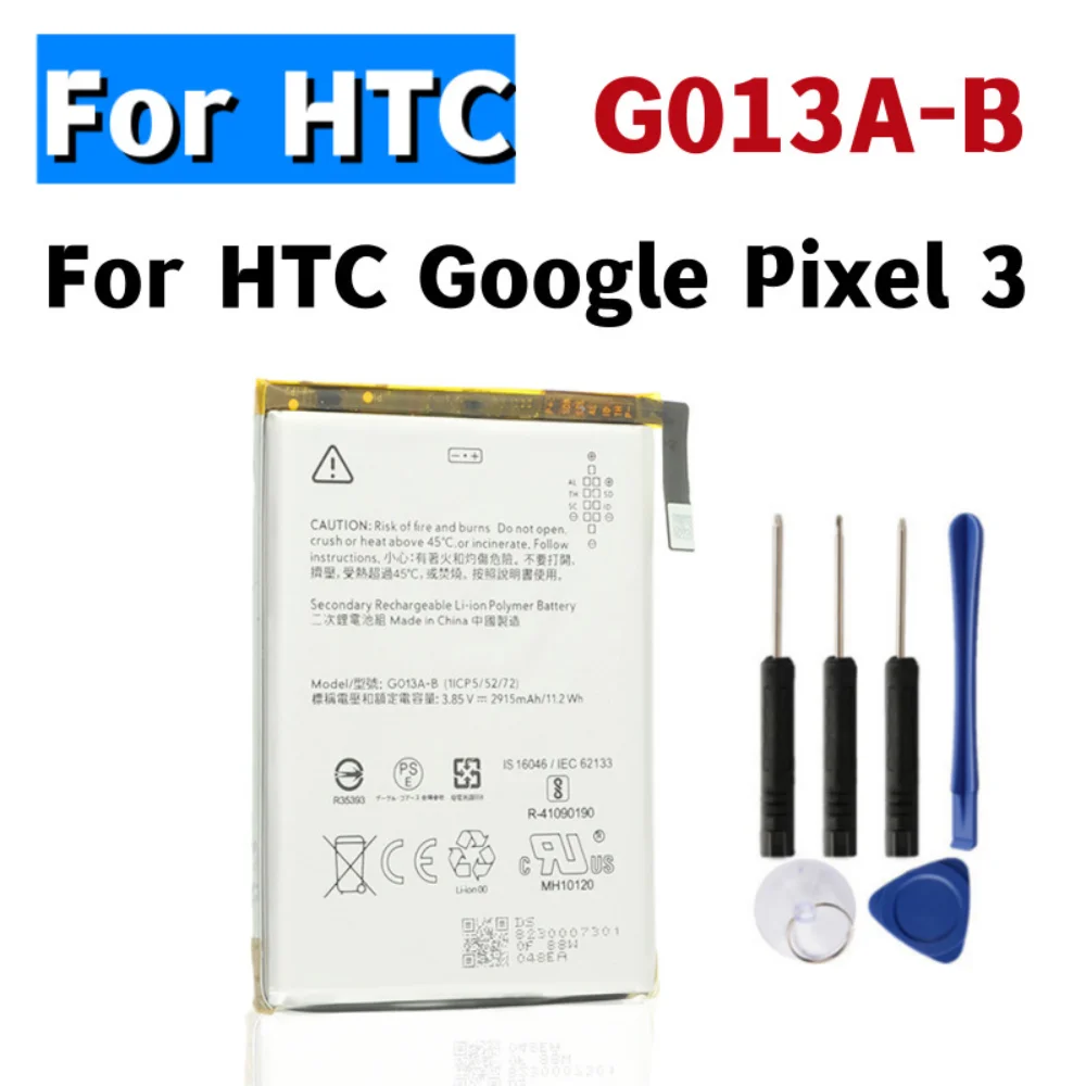 For HTC Google Pixel 2-8 Pro GLU7G G63QN GZE8U GP5JE GMF5Z GS35E GUKD8 GZE8U GP5JE GMF5Z GS35E GUKD8 Mobile Phone Battery+Tools