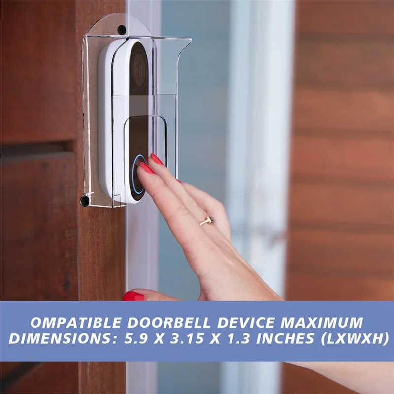 

ABKU-2Pcs Transparent Plastic Doorbell Rain Cover Doorbell Waterproof Protector Doorbell For Ring 1/2/3/4/Pro/Pro 2/Wyze