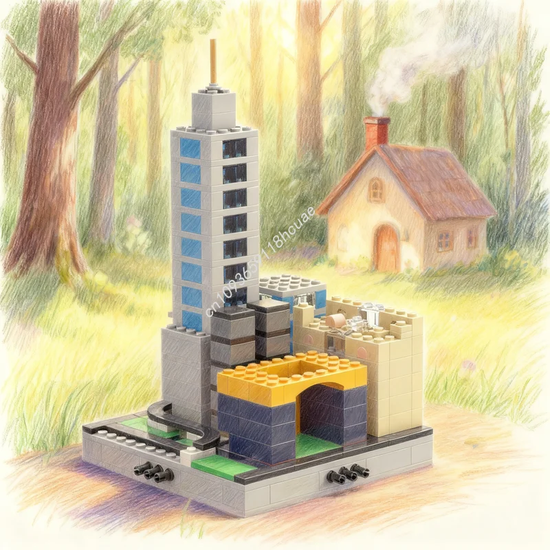 

427 шт. MOC Архитектура Большой город часть 5 Модель Строительные блоки Рождественские подарки Сборка игрушек DIY Идея Кирпич Творческое образование