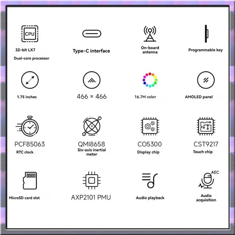 Hot Koop ESP32 Deepseek Xiaozhi AI Voice Chat Robot 1.75Inch Touchscreen Development Board Met Luidspreker Ondersteuning Spraakherkenning