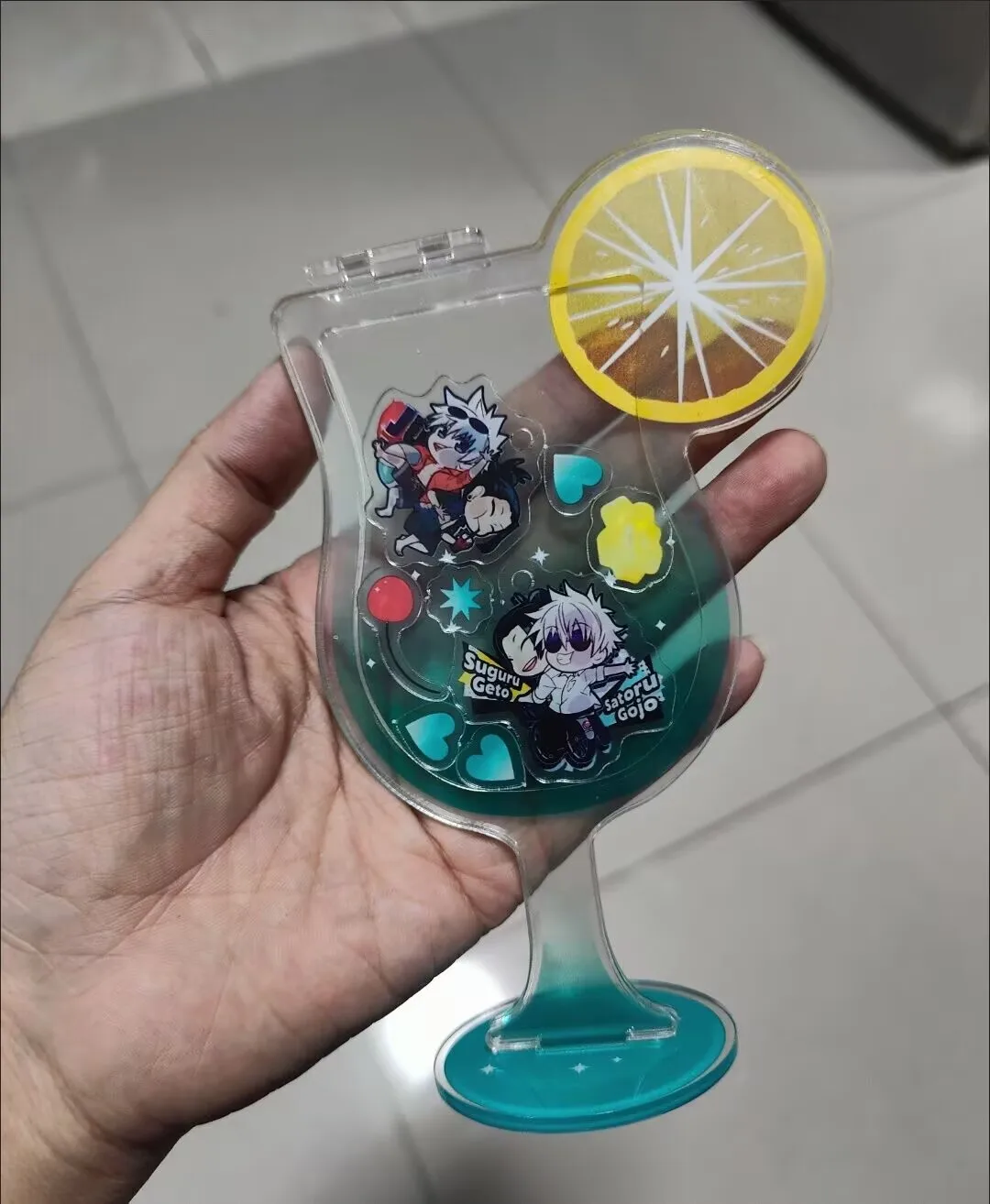 새로운 창의적인 아크릴 칵테일 "주술타카이센" 구조 사토루 유키 스탠딩 테이블 장식