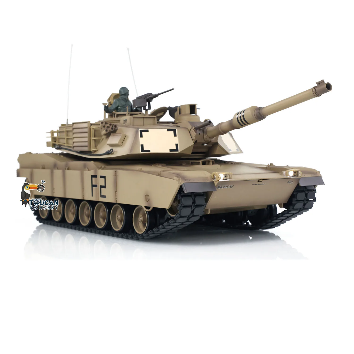 재고 Heng 긴 1/16 7.0 플라스틱 M1A2 Abrams RC 탱크 3918 스틸 기어박스 360 회전 배럴 리코일 RC 장난감 모델 TH17792