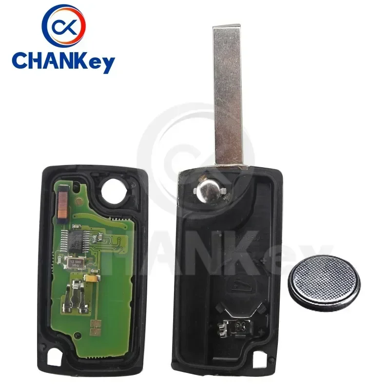 CHANKey HCA/Hu83 2 Buttons Remote Car  For Peugeot 307 3008 308 408 433MHz PCF7961 ID46 CE0536 Flip  Fob With Battery