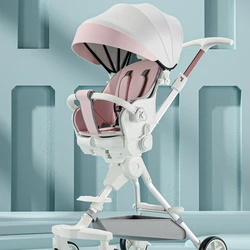EG57 Lightweight Foldable Baby Stroller, Reclining Pushchair, One Click Fold Pram, High View Portable Baby Carriage For Toddlers