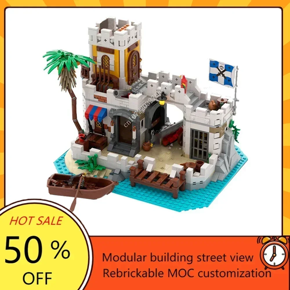 

1129PCS Custom Pirate Barracuda Bay Lagoon Lockup Model Kit - DIY Holiday Customized MOC Educational Building Toy for Kids