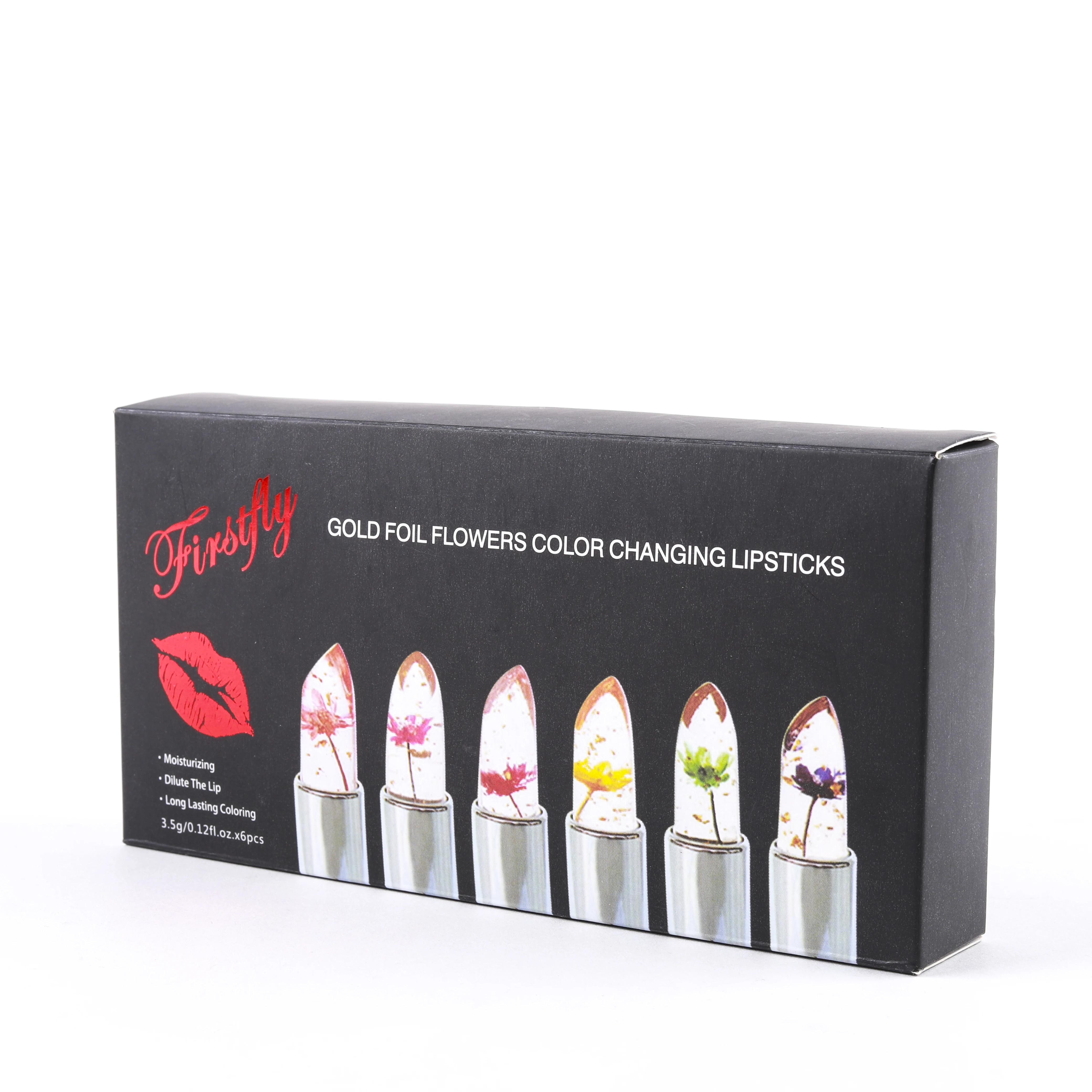 6-Kristall-Blumengelee-Lippenstift, langlebig, nahrhaft, Lippenbalsam, Feuchtigkeitscreme, magische Temperatur, Farbwechsel, Lipgloss