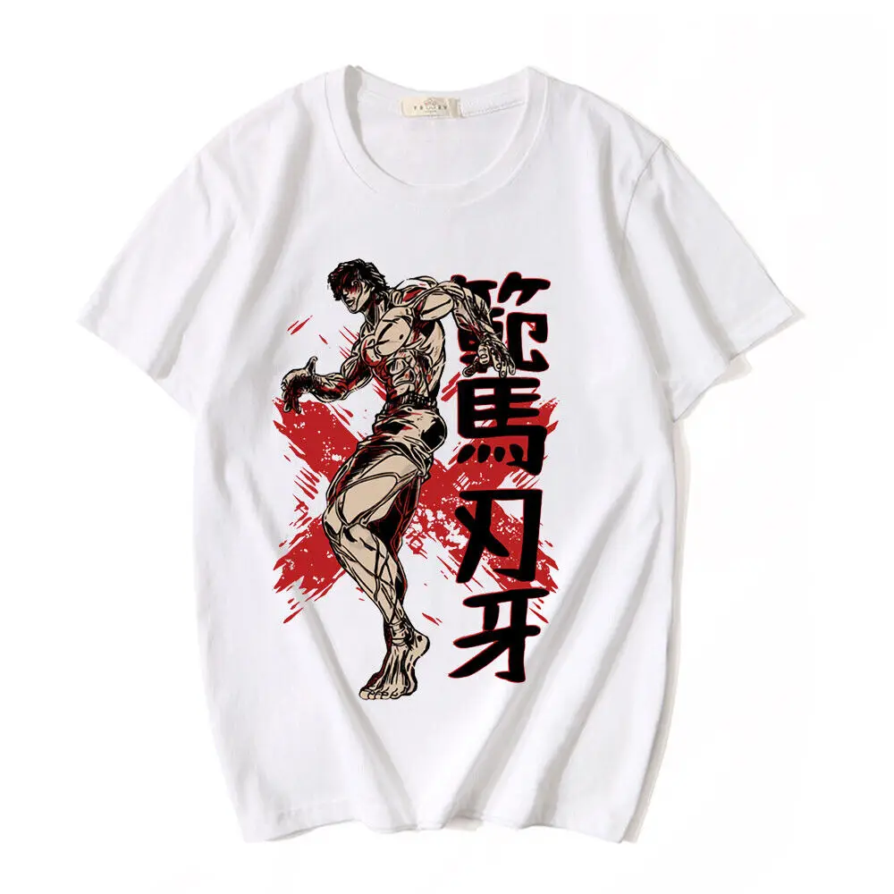 Baki Hanma เสื้อยืดคอตตอนลายการ์ตูนใช้ได้ทั้งชายและหญิงเสื้อยืดลำลองของขวัญฤดูร้อน