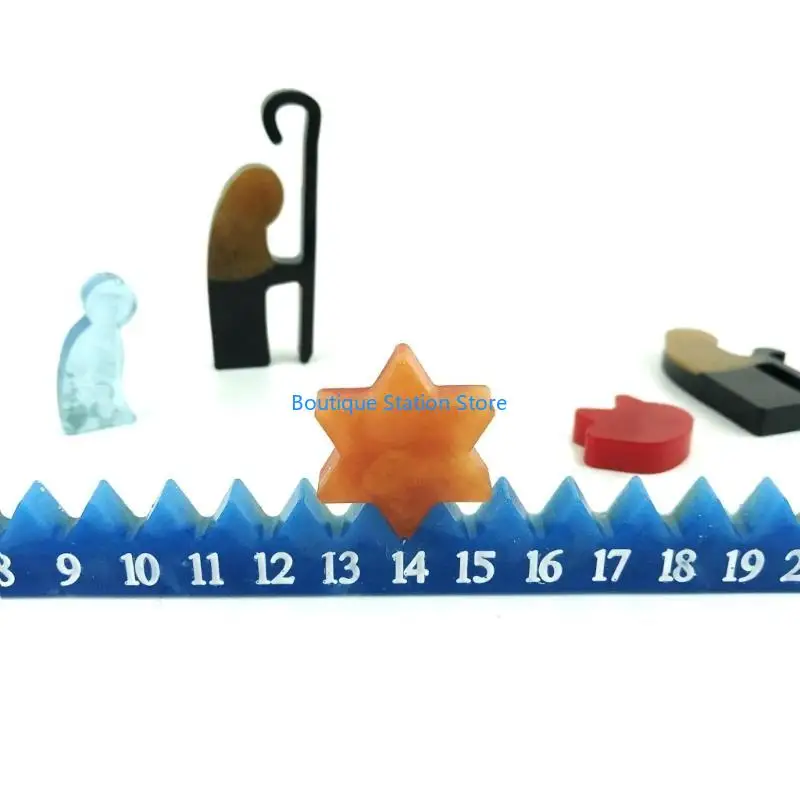 Y55F 2 قطعة عيد الميلاد تقويم القدوم قالب من السيليكون عيد الميلاد الراتنج قالب الحلي القالب